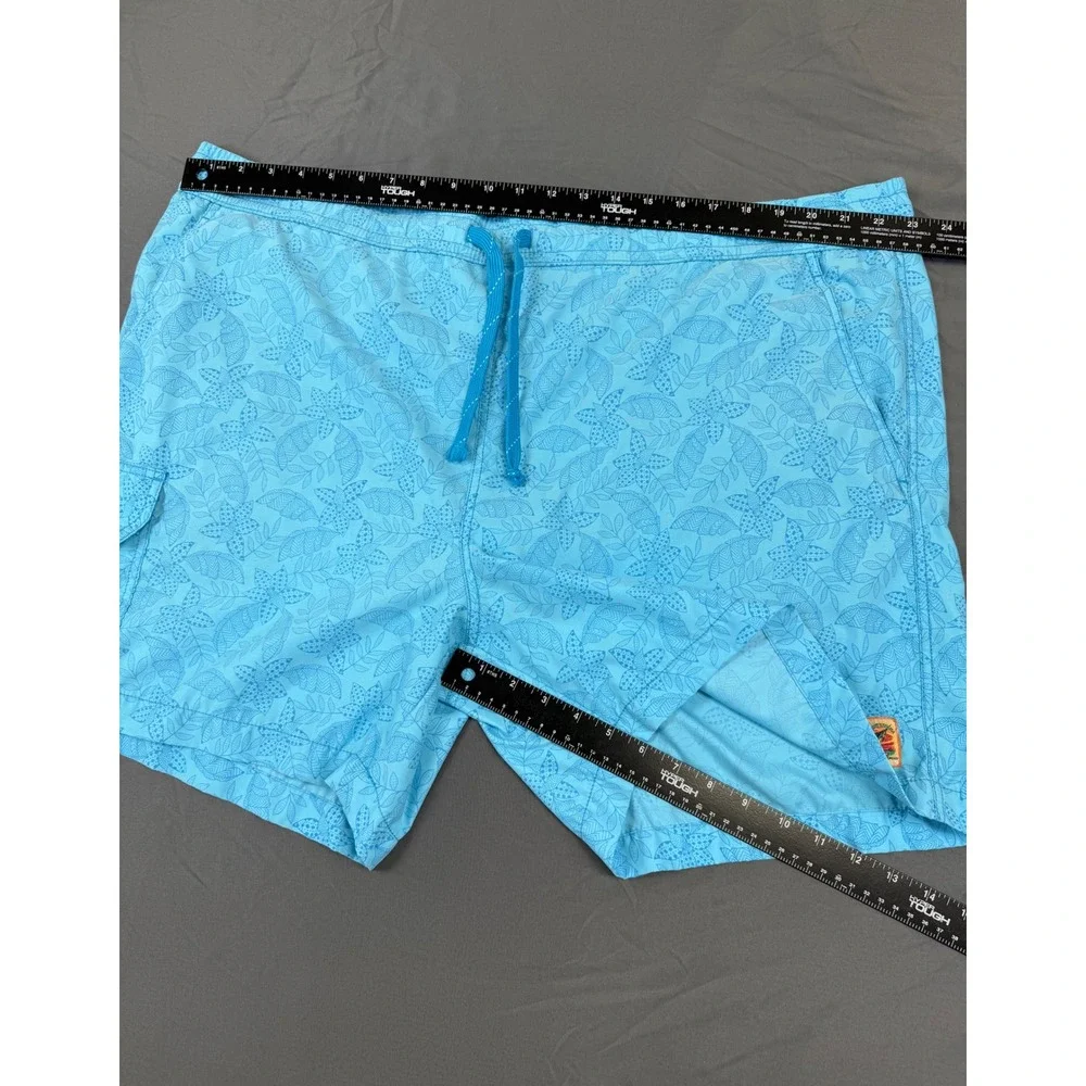 Tommy Bahama Relax Mens XL Swim Trunks Blue Floral Cargo Pocket Mesh Lined‎